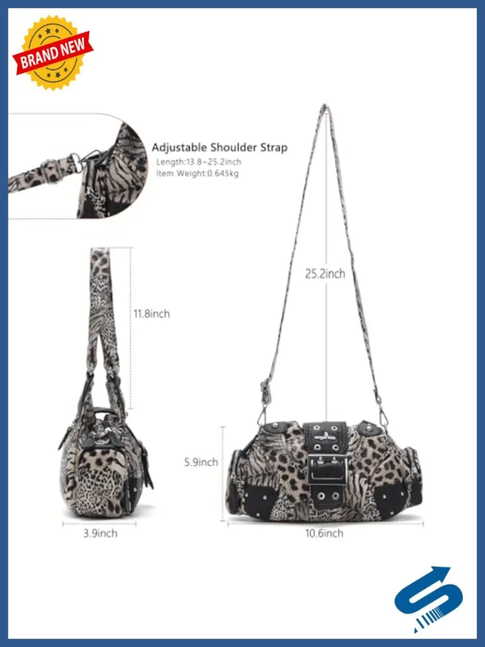 Small Vegan Leather Hobo Crossbody Bag Multi-Pocket Shoulder Handbag